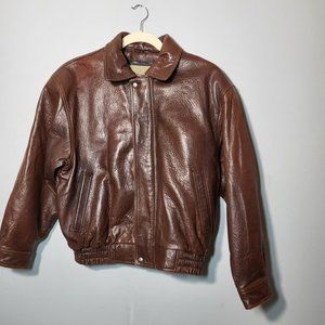 Vintage Cou-Ture by J. Park Leather Bomber Jacket Size M
